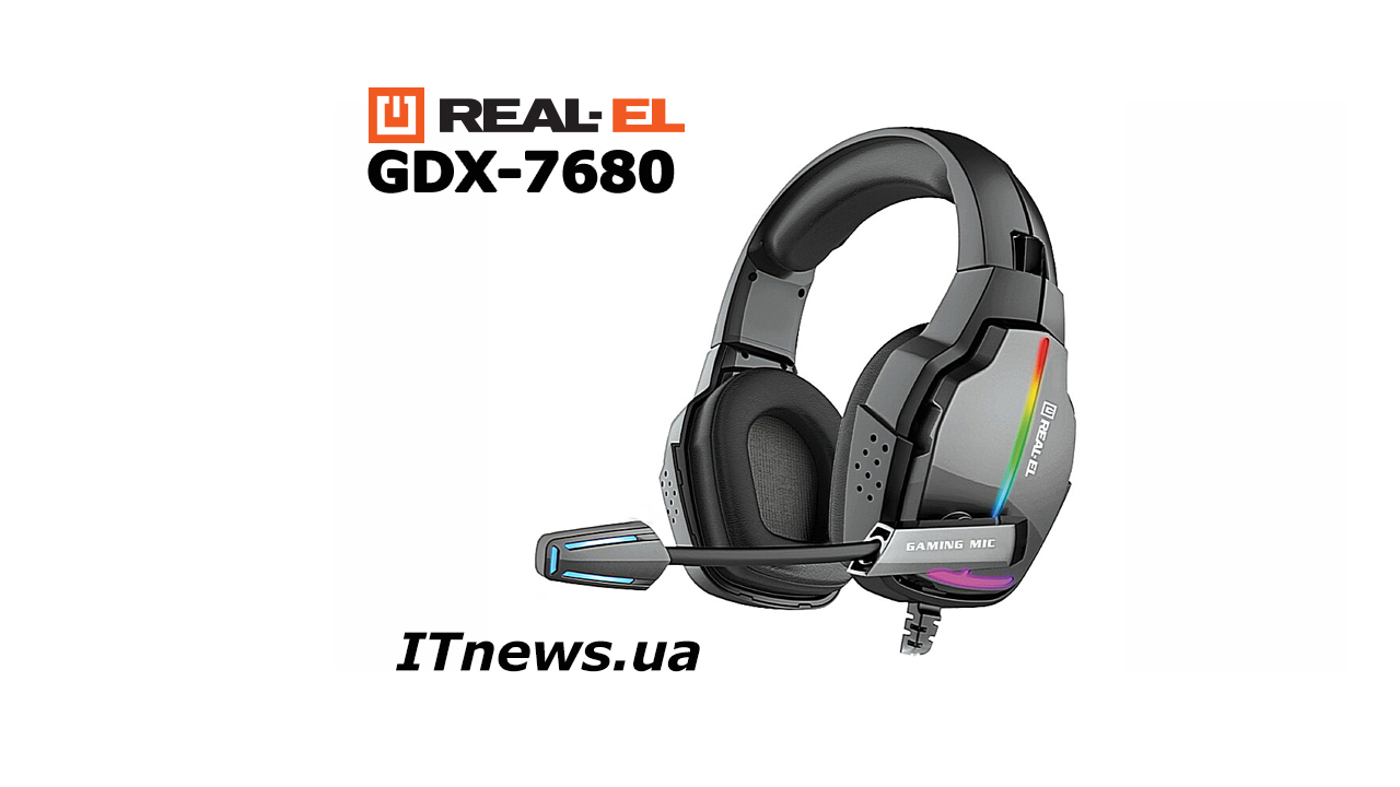 REAL-EL GDX-7680 – стильная игровая гарнитура с подсветкой за $29