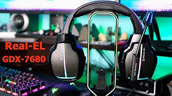 REAL-EL GDX-7680 - стильная игровая гарнитура с подсветкой.