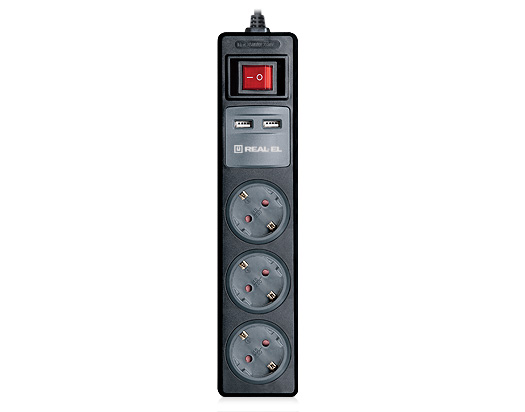 Сетевой удлинитель REAL-EL RS-3 USB Charge