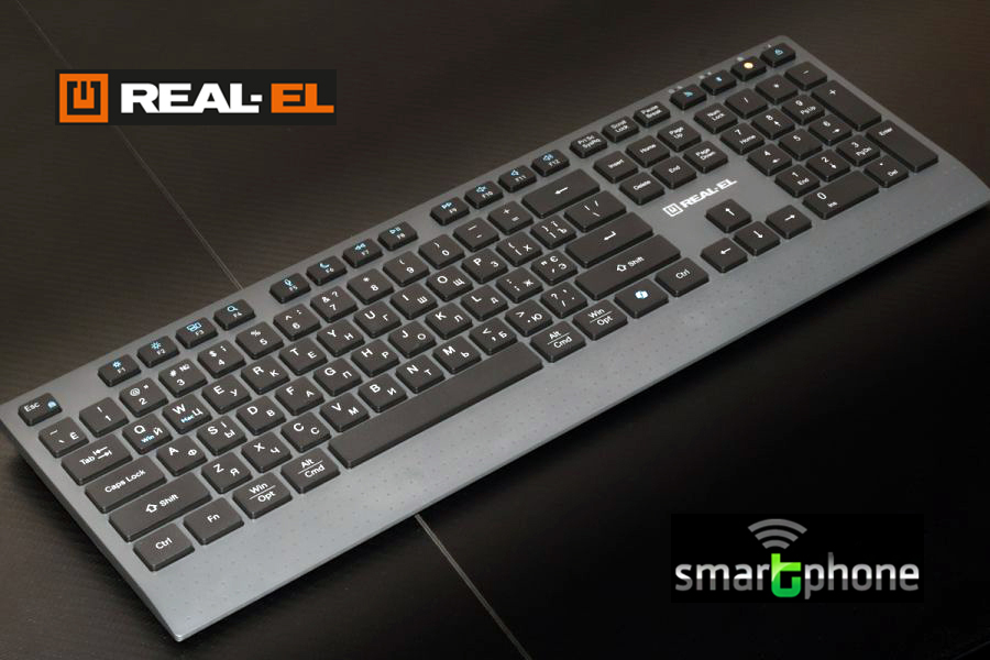 REAL-EL RK-715W – беспроводная клавиатура с двойным подключением и смайликом